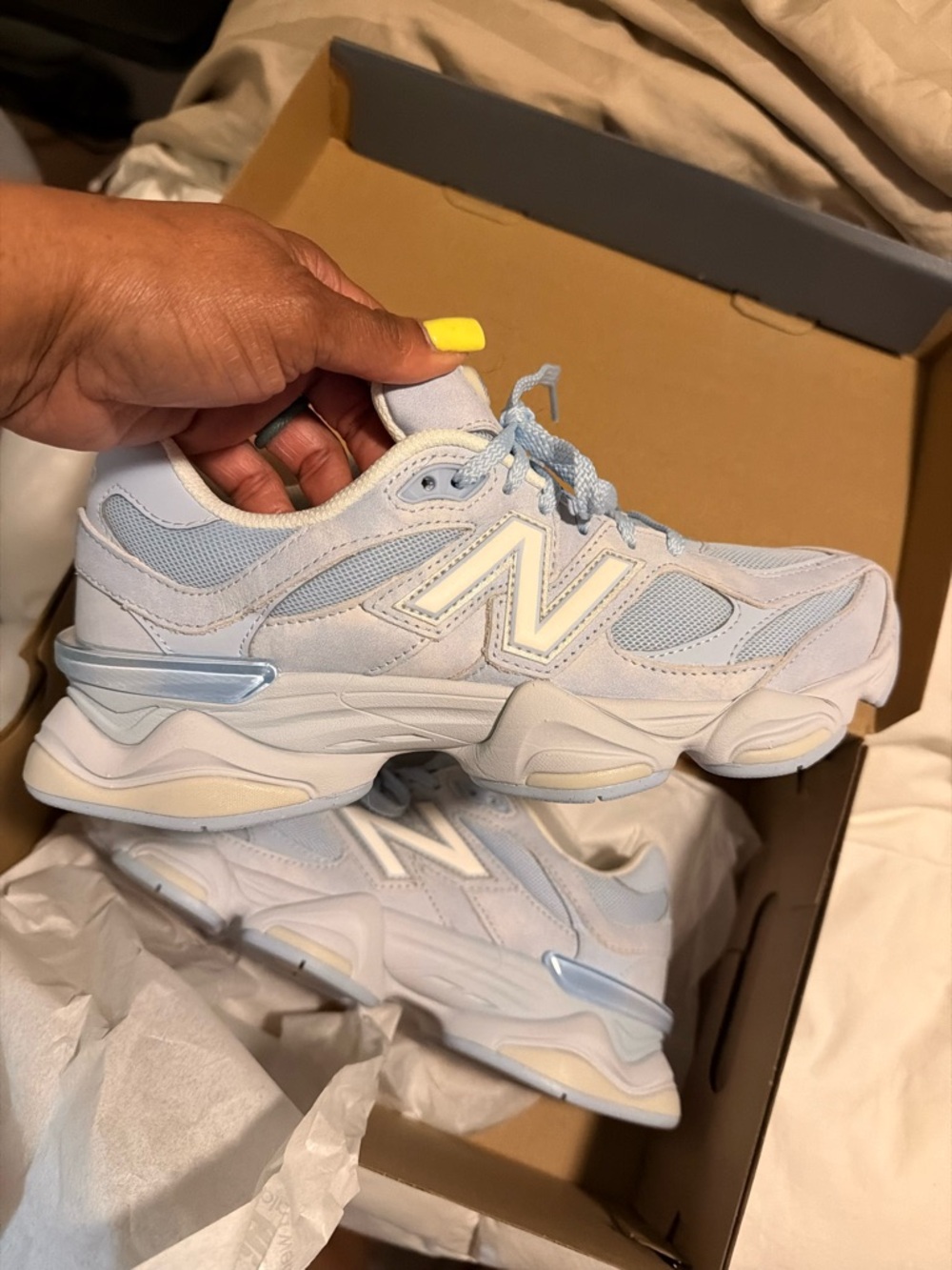 New Balance Women's Pale Blue Chunky Lace-Up Sneakers